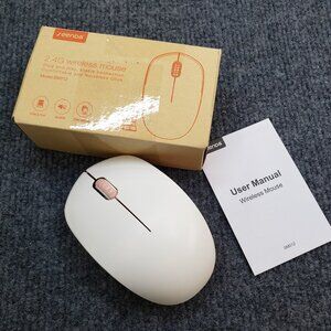 Seenda Wireless Mouse 2.4G Silent Mouse with USB Receiver, Portable. White Pink